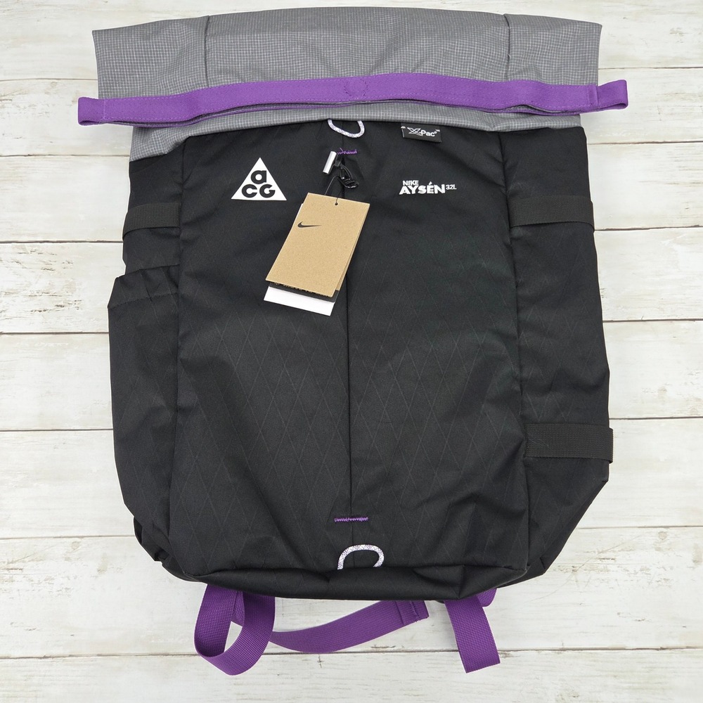 Nike ACG Aysen 32L Hiking Trail Roll-Top Backpack Black DV4054-010 NEW